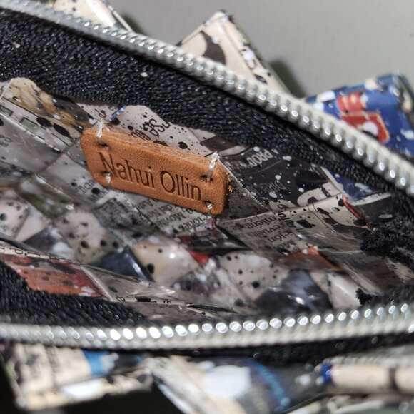 Nahui Ollin Eco-Friendly Recycled Newspaper Woven Keychain Wallet Zipper & Lobst - Picture 3 of 6